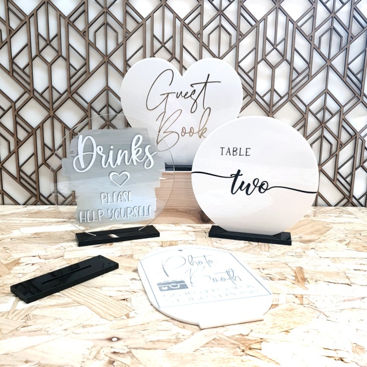 Heart Acrylic Blank Table Sign 360 Lasers
