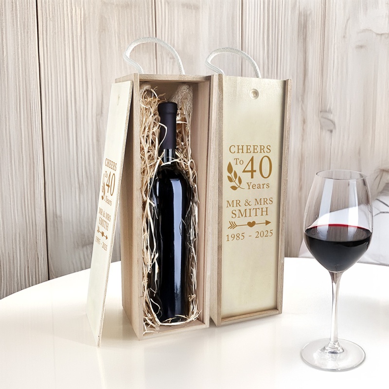 Personalised Anniversary Wine Box – Custom Engraving for Special ...